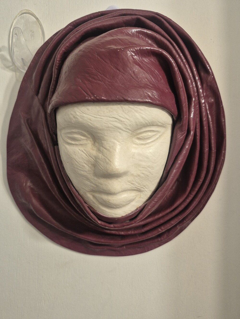 Women's Faux Leather Scarf Headwrap - Plum